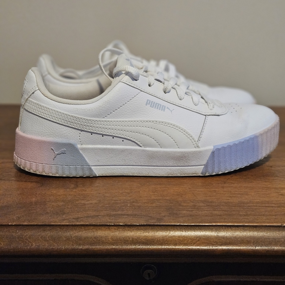 Puma Women's White Soft Foam Sneakers, Size 10